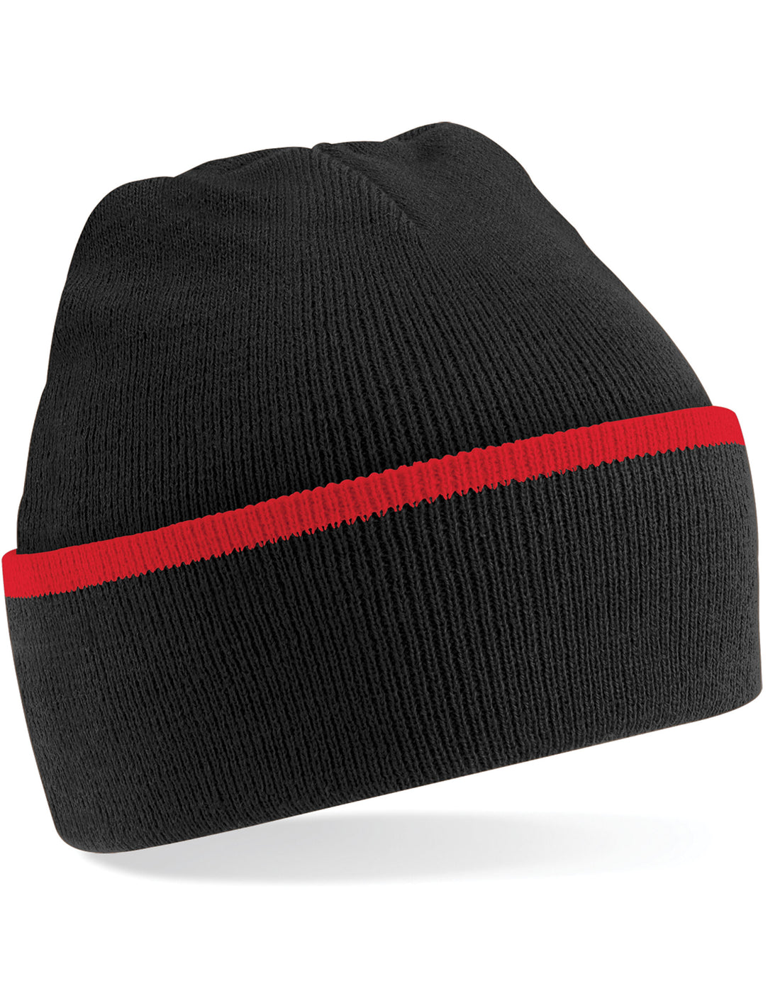 Beechfield Teamwear Beanie B471 - Black Classic Red O S - Customisable Beanies