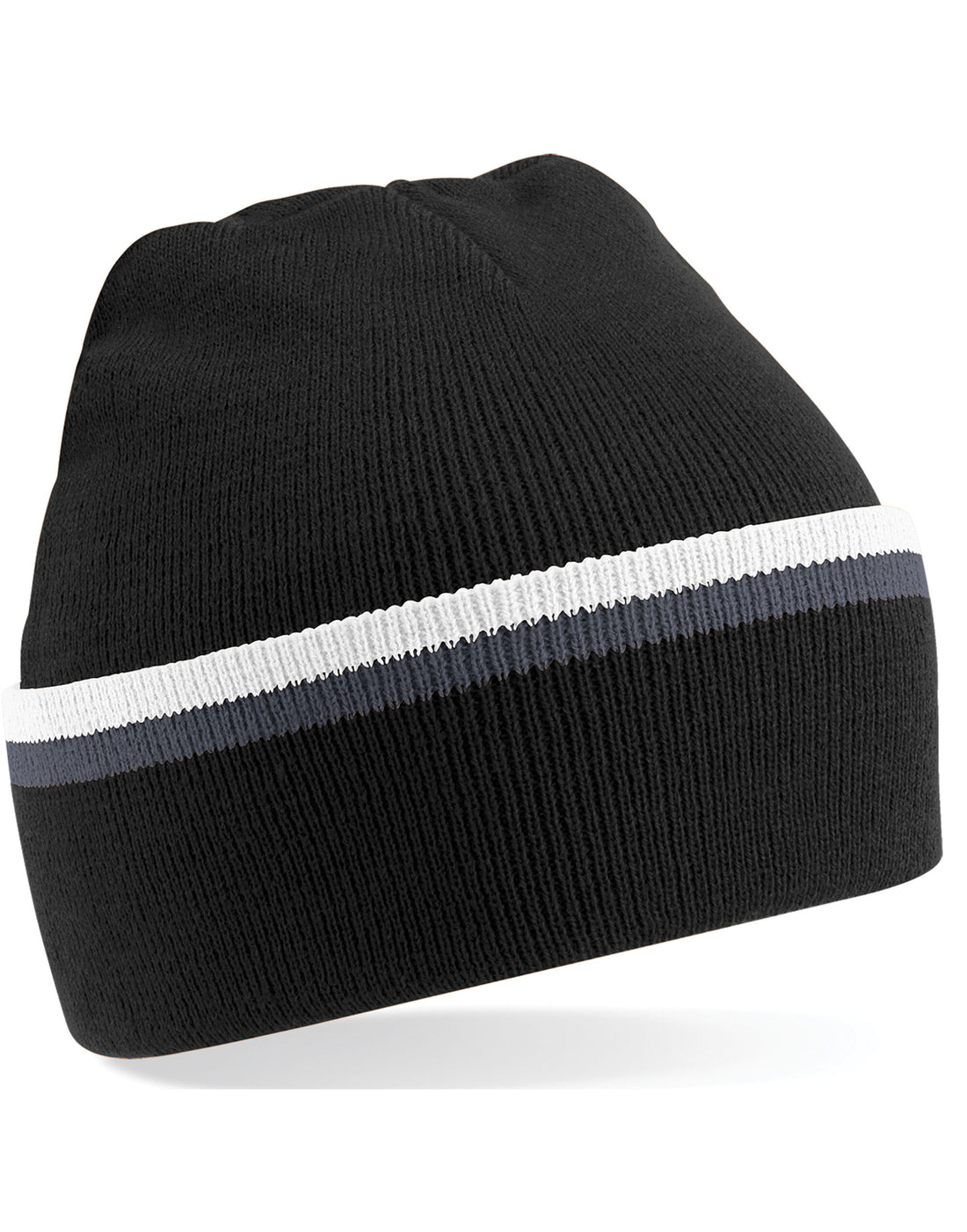 Beechfield Teamwear Beanie B471 - Black Graphite Grey White O S - Customisable Beanies