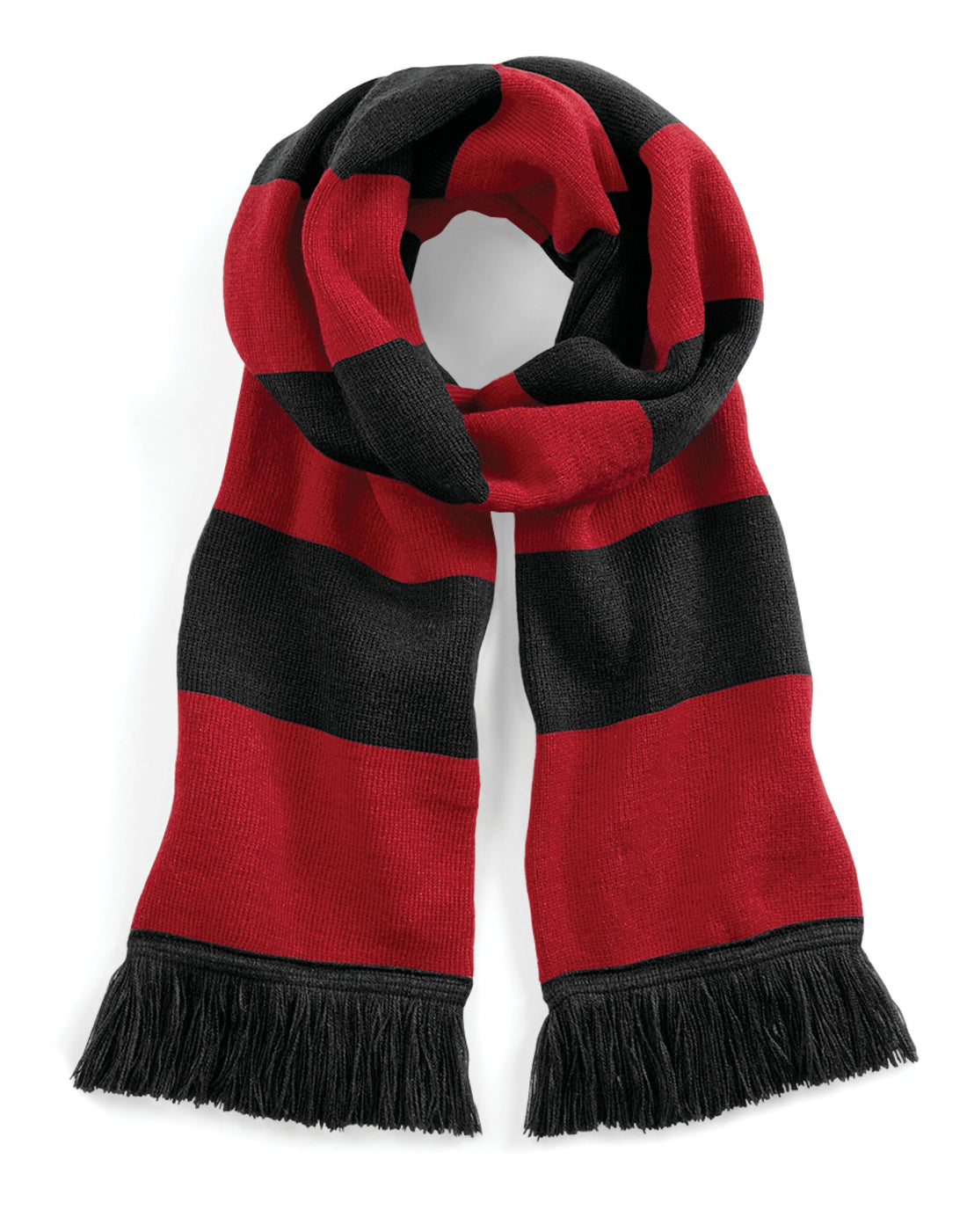 Beechfield Stadium Scarf B479 - Black Classic Red O S - Customisable Scarf
