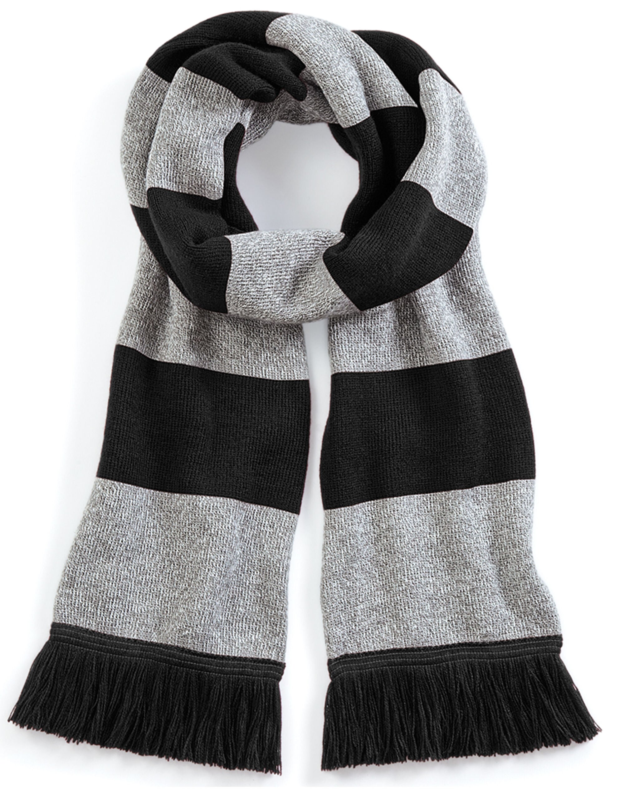 Beechfield Stadium Scarf B479 - Black heather Grey O S - Customisable Scarf
