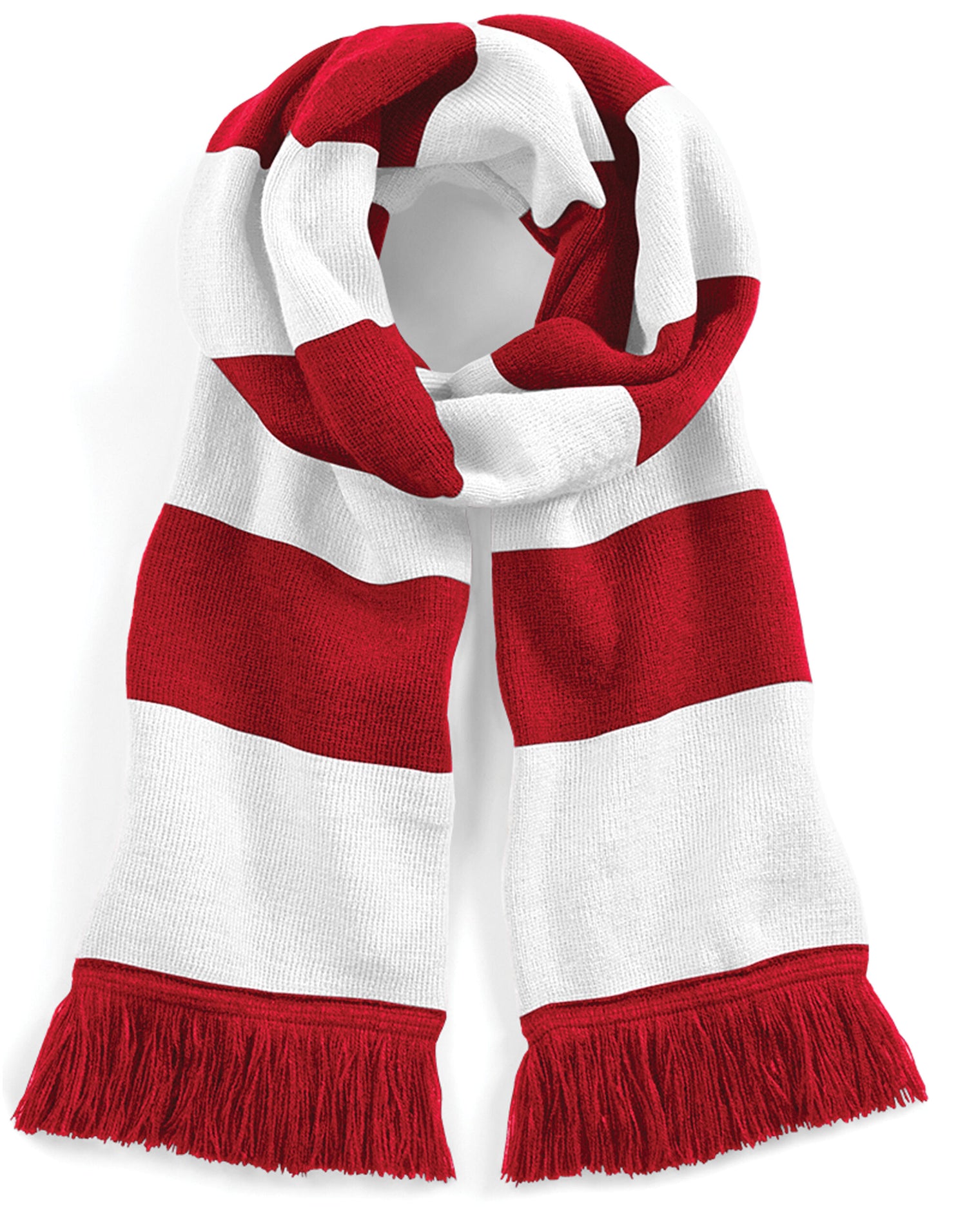 Beechfield Stadium Scarf B479 - Classic Red White O S - Customisable Scarf