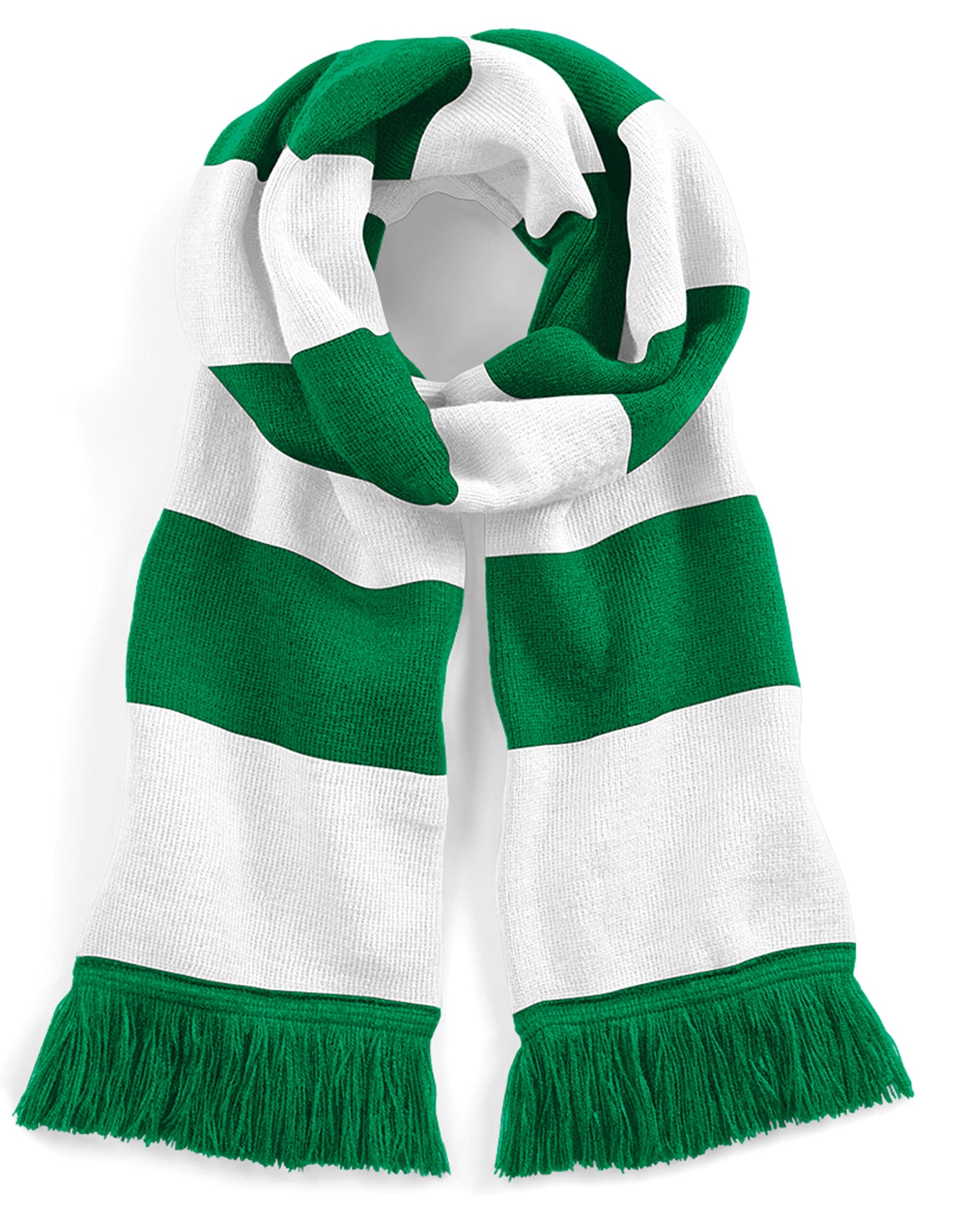 Beechfield Stadium Scarf B479 - Kelly Green White O S - Customisable Scarf