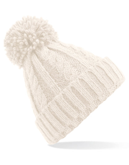 Beechfield Cable Knit Melange Beanie B480 - Oatmeal O S - Customisable Beanies