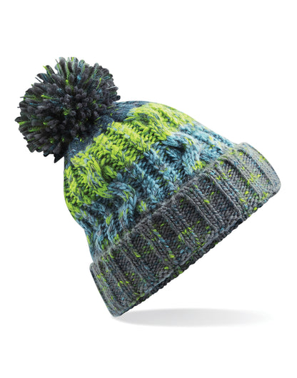 Beechfield Corkscrew Pom Pom Beanie B486 - Electric Grey O S - Customisable Beanies