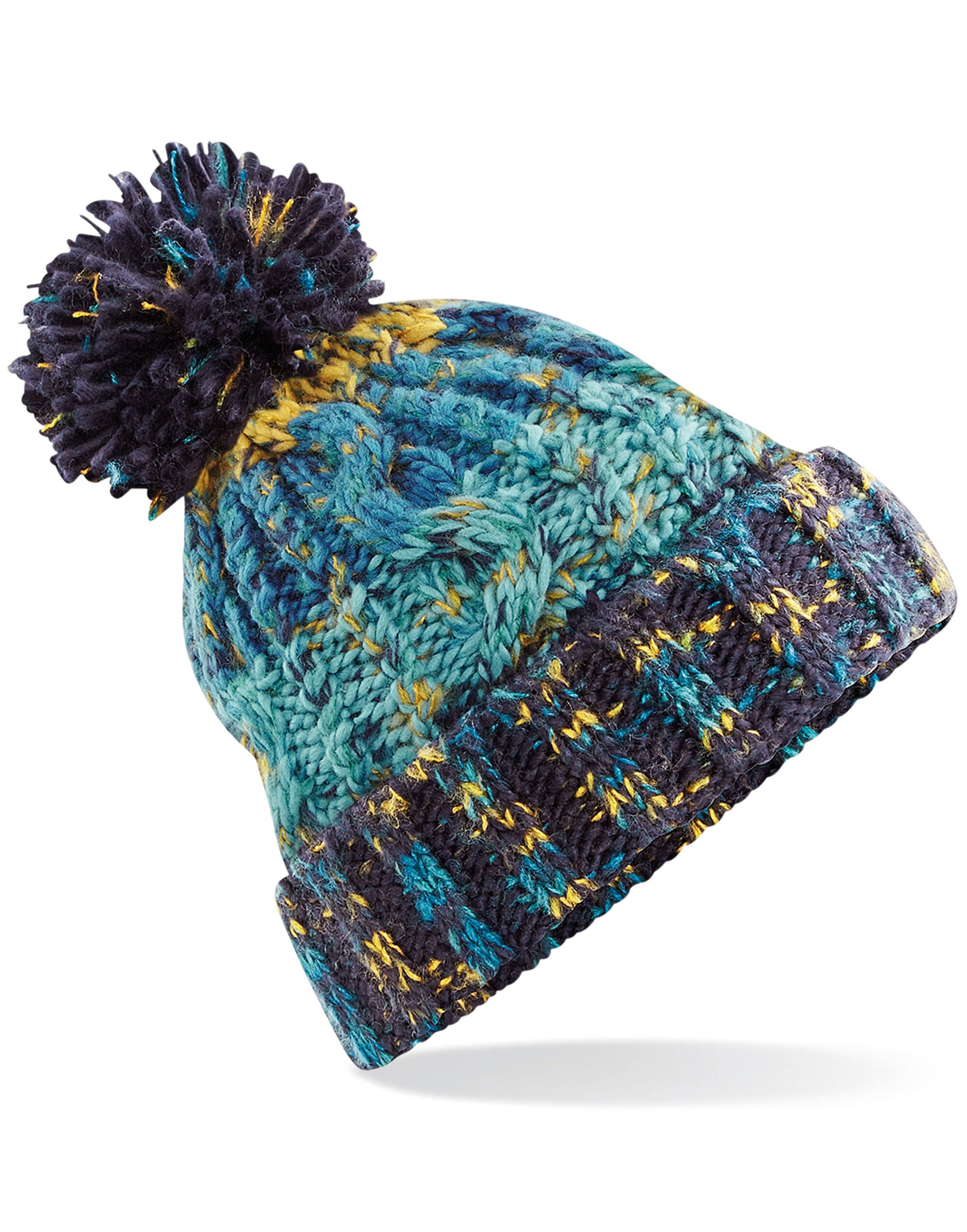 Beechfield Corkscrew Pom Pom Beanie B486 - - Customisable Beanies
