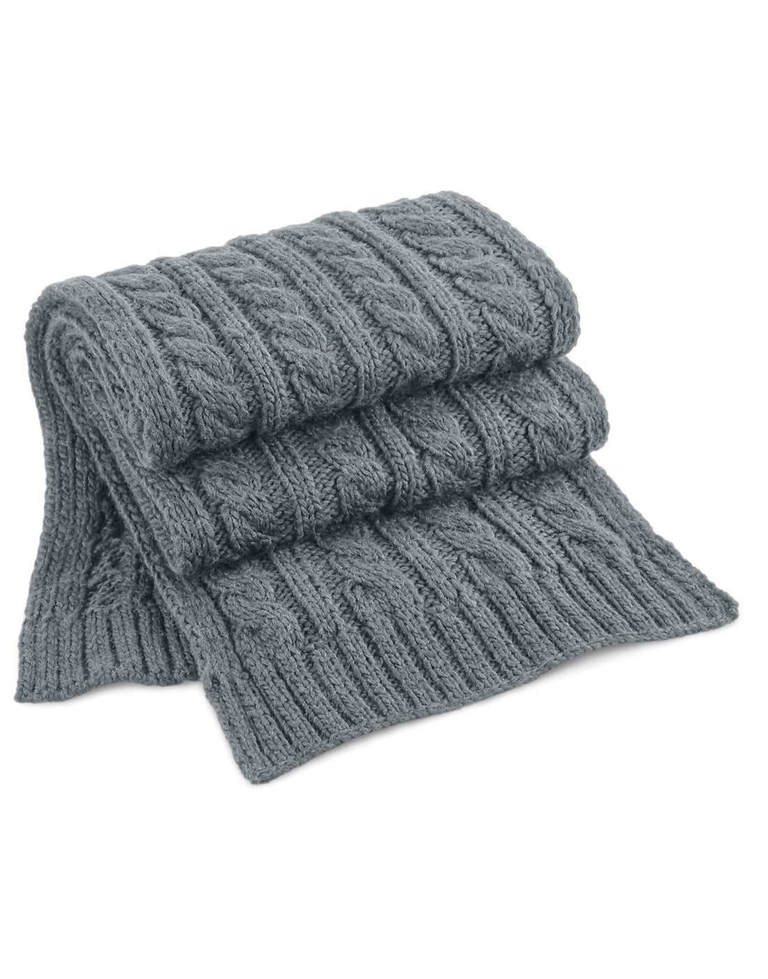 Beechfield Cable Knit Melange Scarf B499 - Light Grey O S - Customisable Scarf