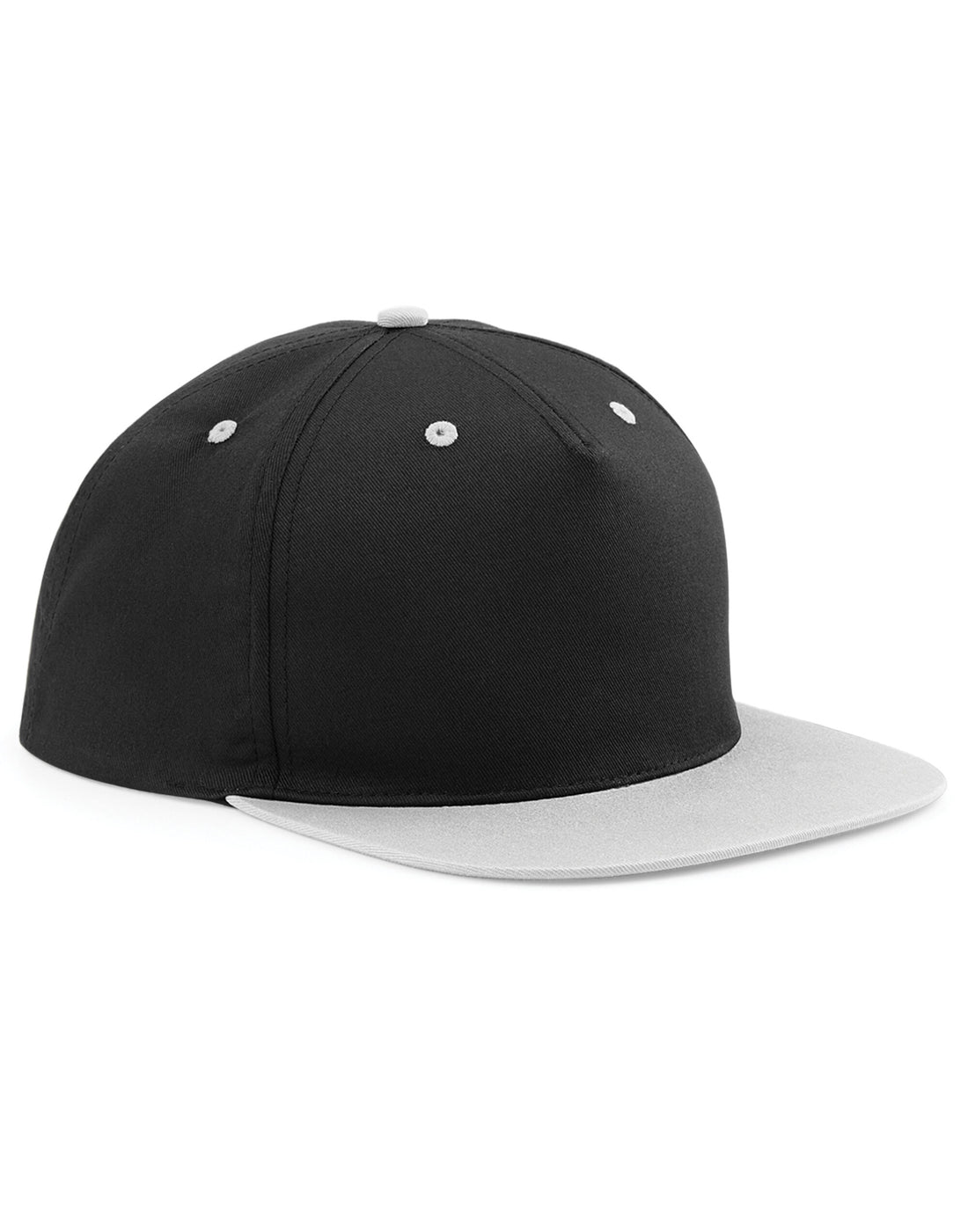 Beechfield 5 Panel Contrast Snapback B610C - Black Grey O S - Customisable Caps