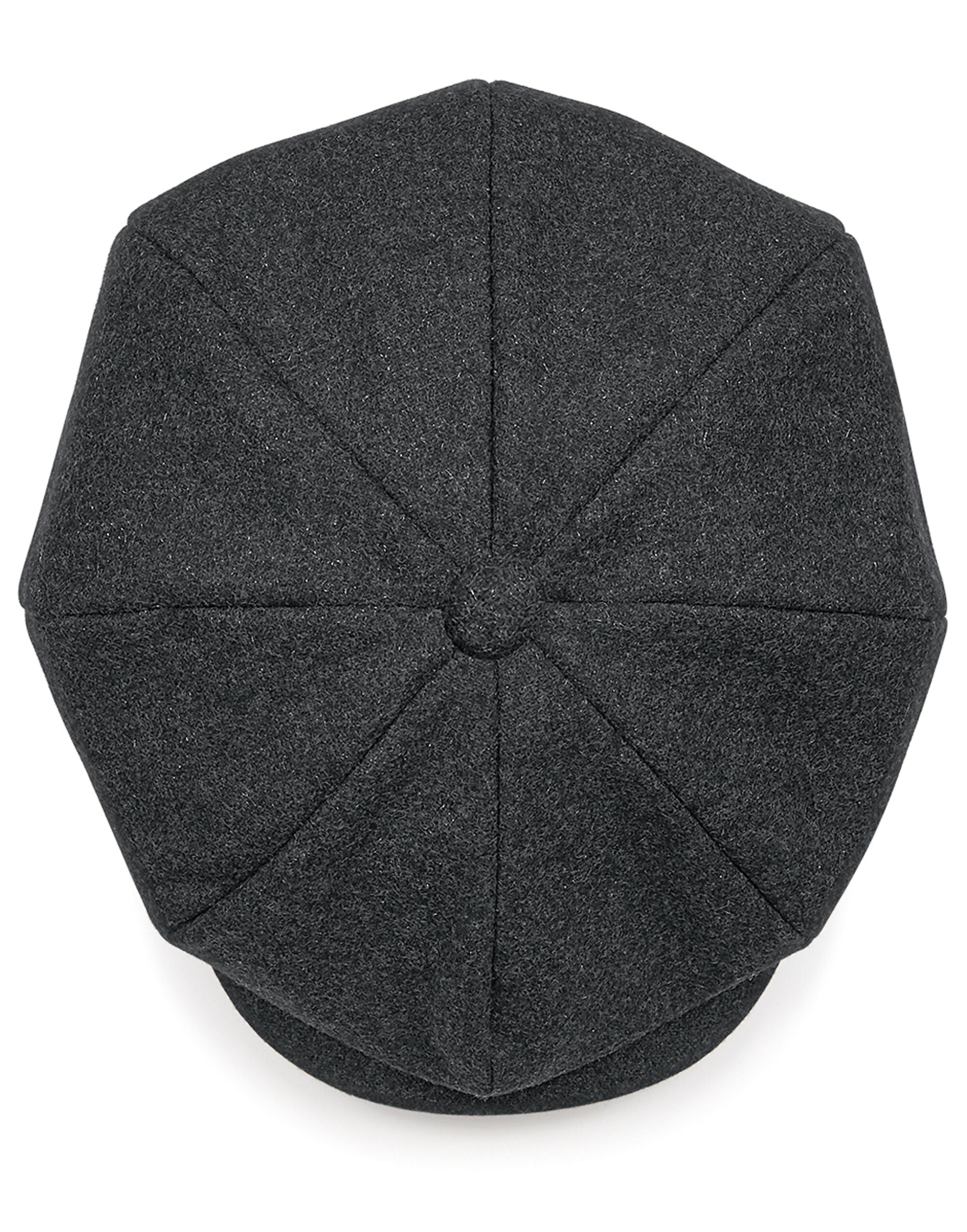 Beechfield Melton Wool Baker Boy Cap B629 - Charcoal Marl S-M - Customisable Caps