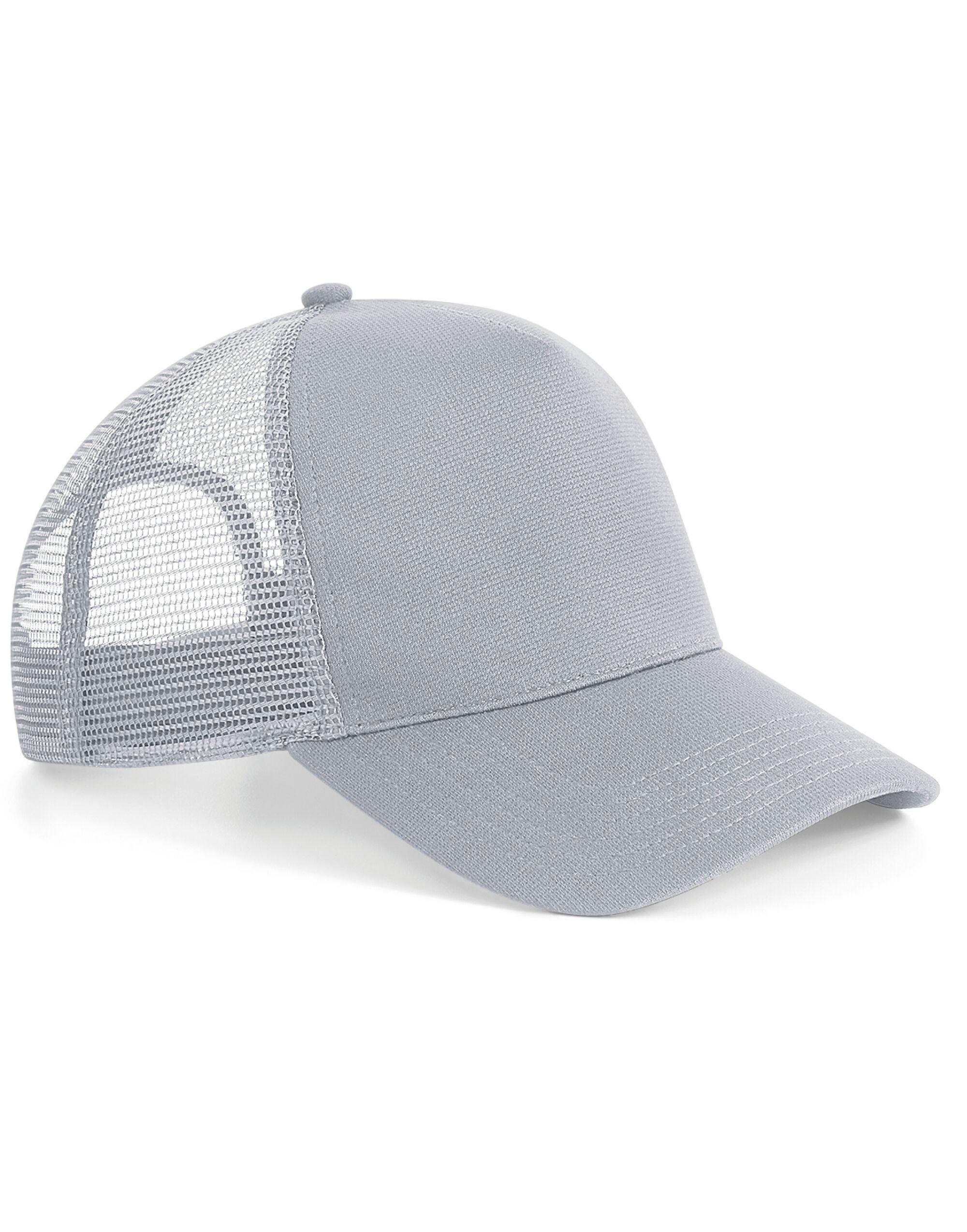 Beechfield Microknit Snapback Trucker B642 - Light Grey O S - Customisable Caps