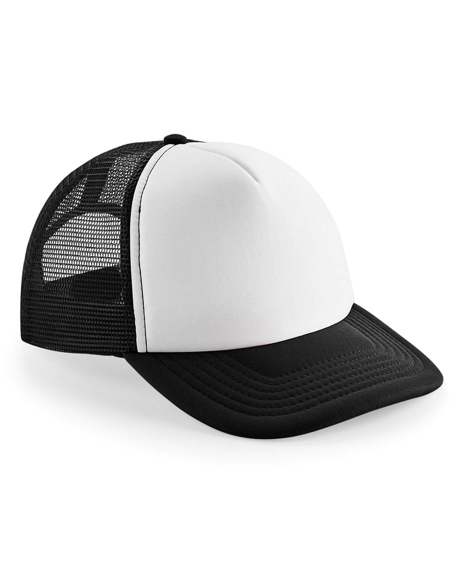 Beechfield Vintage Snapback Trucker B645 - Black White O S - Customisable Caps
