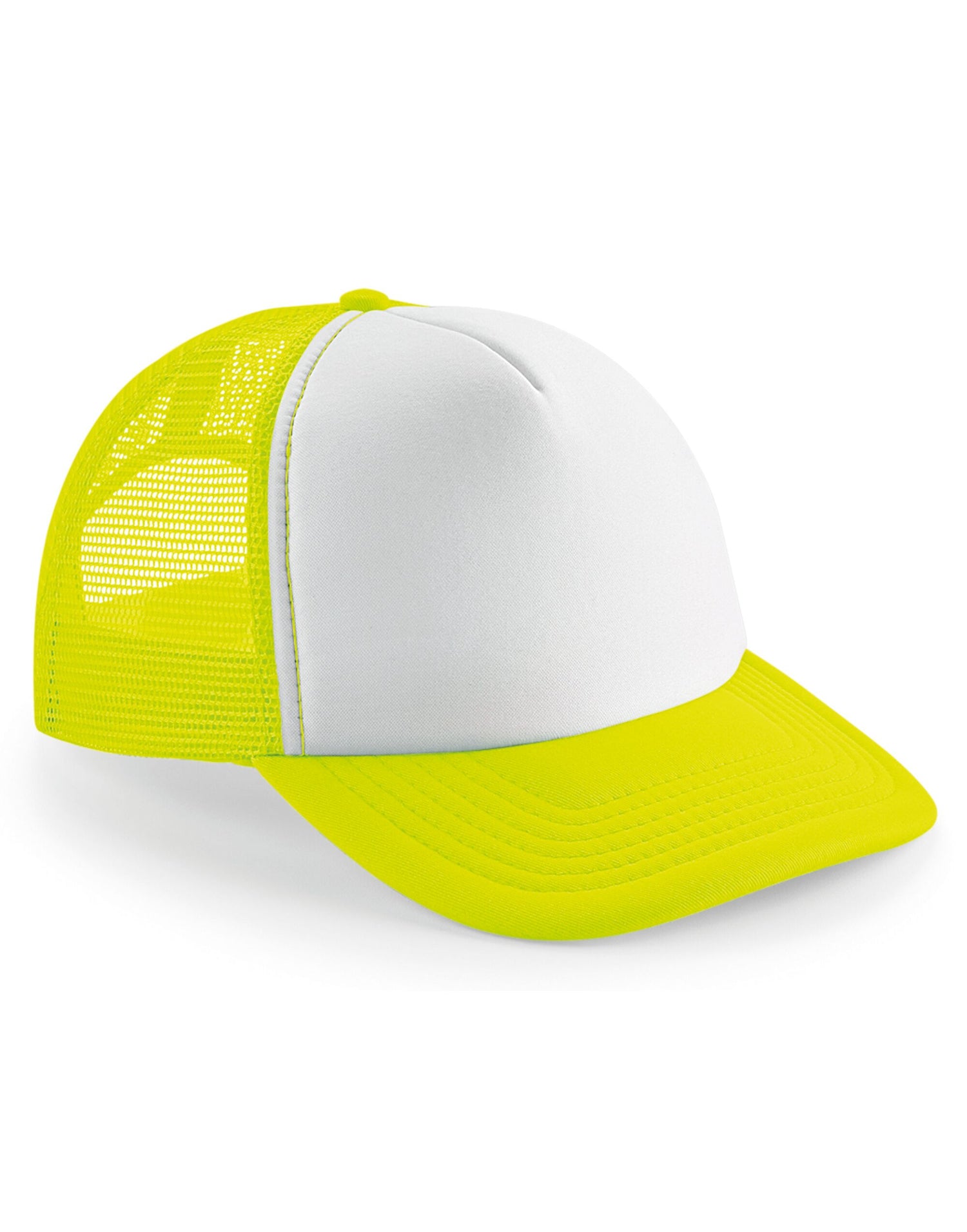 Beechfield Vintage Snapback Trucker B645 - Flourescent Yellow White O S - Customisable Caps