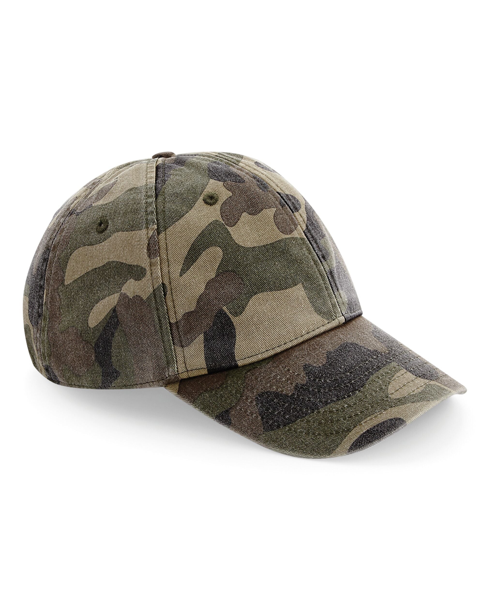 Beechfield Low Profile Vintage Cap B655 - Vintage Jungle Camo O S - Customisable Caps