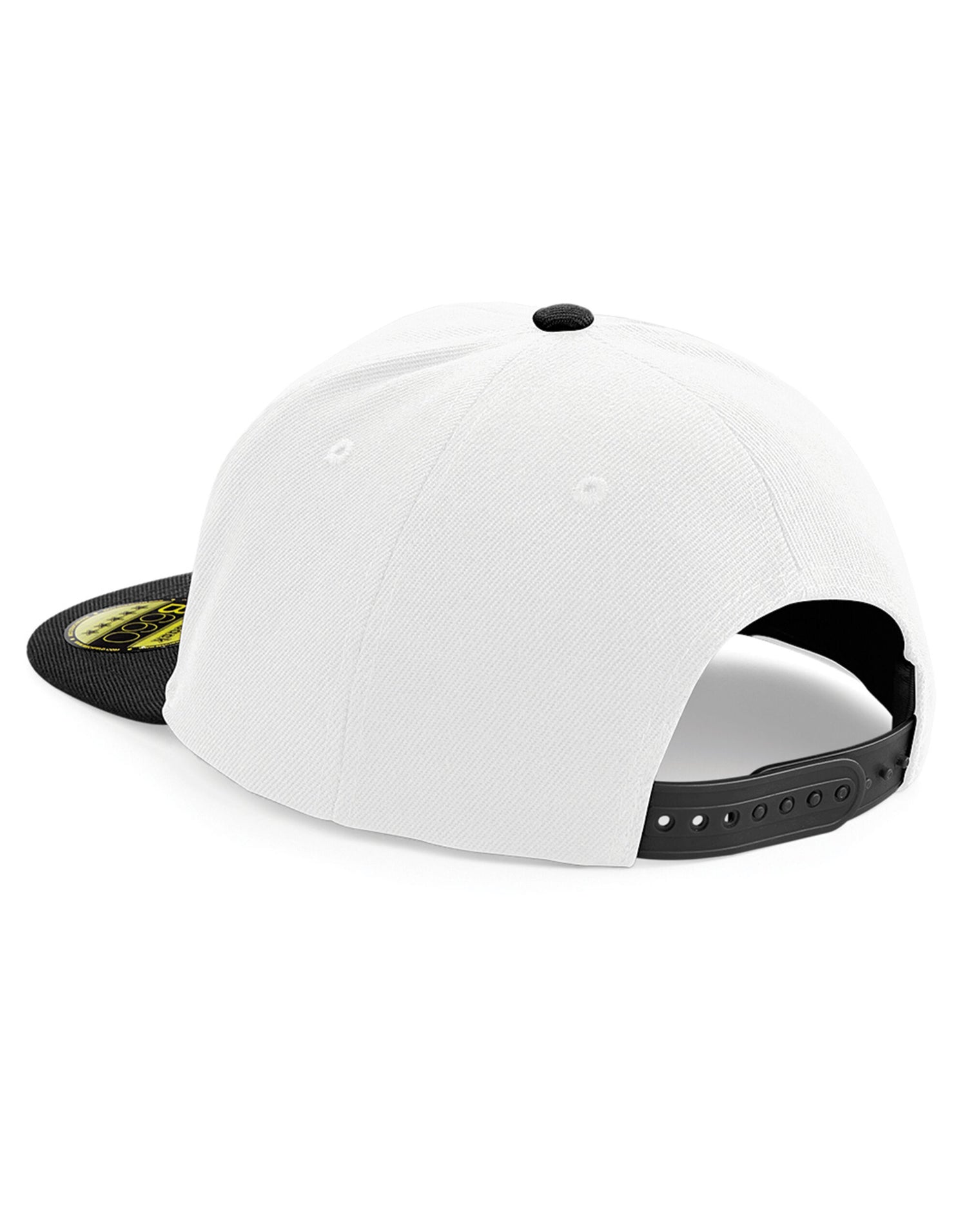 Beechfield Original Flat Peak Snapback B660 - White Black O S - Customisable Caps