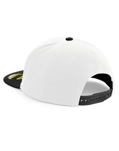 Beechfield Original Flat Peak Snapback B660 - White Black O S - Customisable Caps