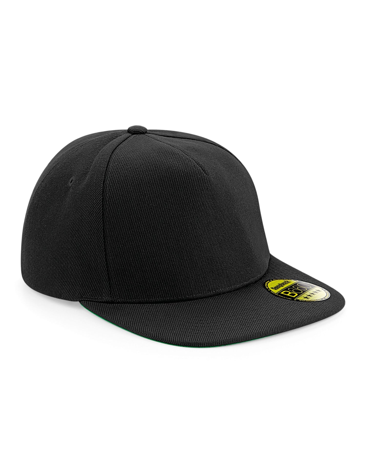 Beechfield Original Flat Peak Snapback B660 - Black Black Black O S - Customisable Caps