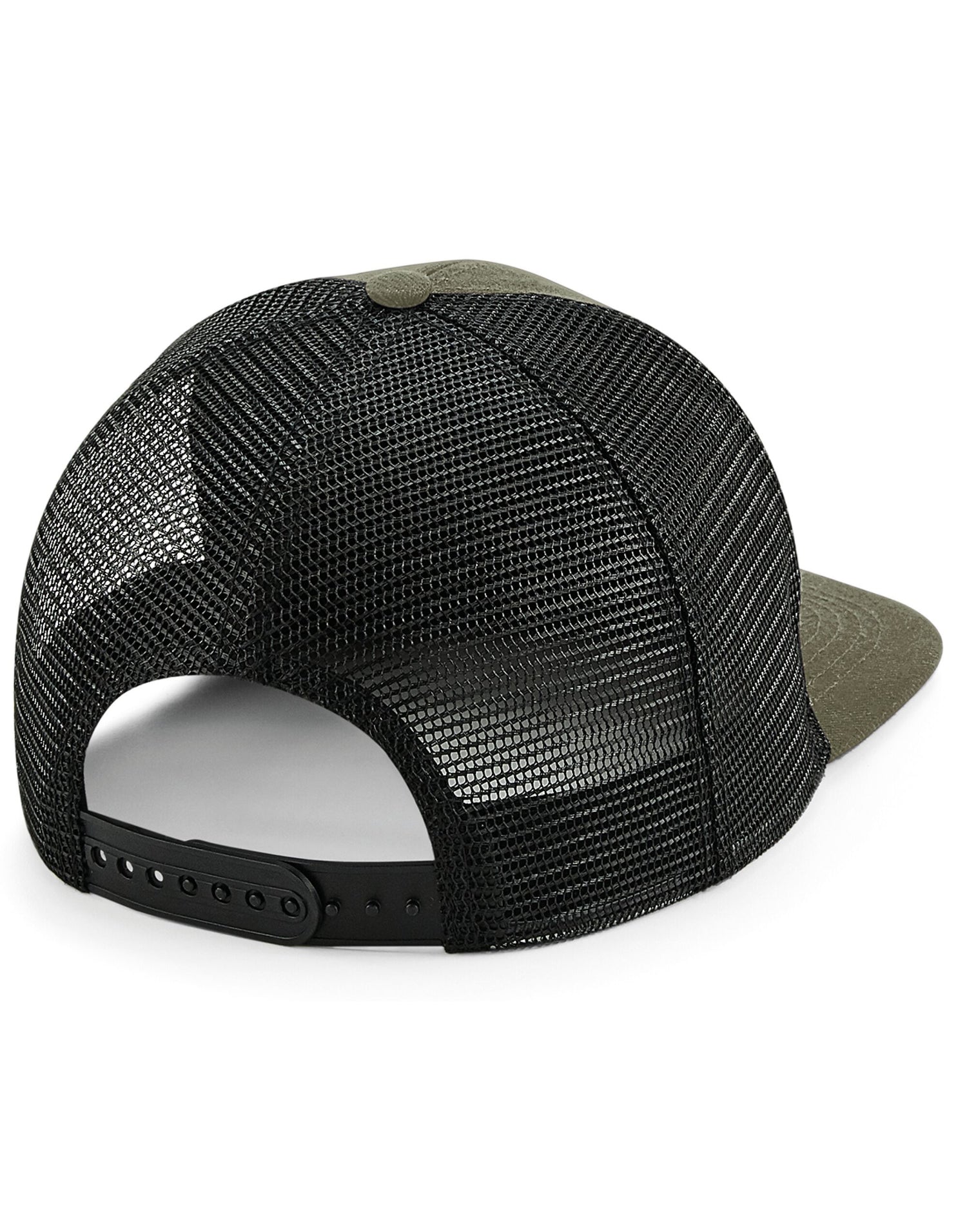 Beechfield Original Flat Peak Trucker B664 - Olive Black O S - Customisable Caps