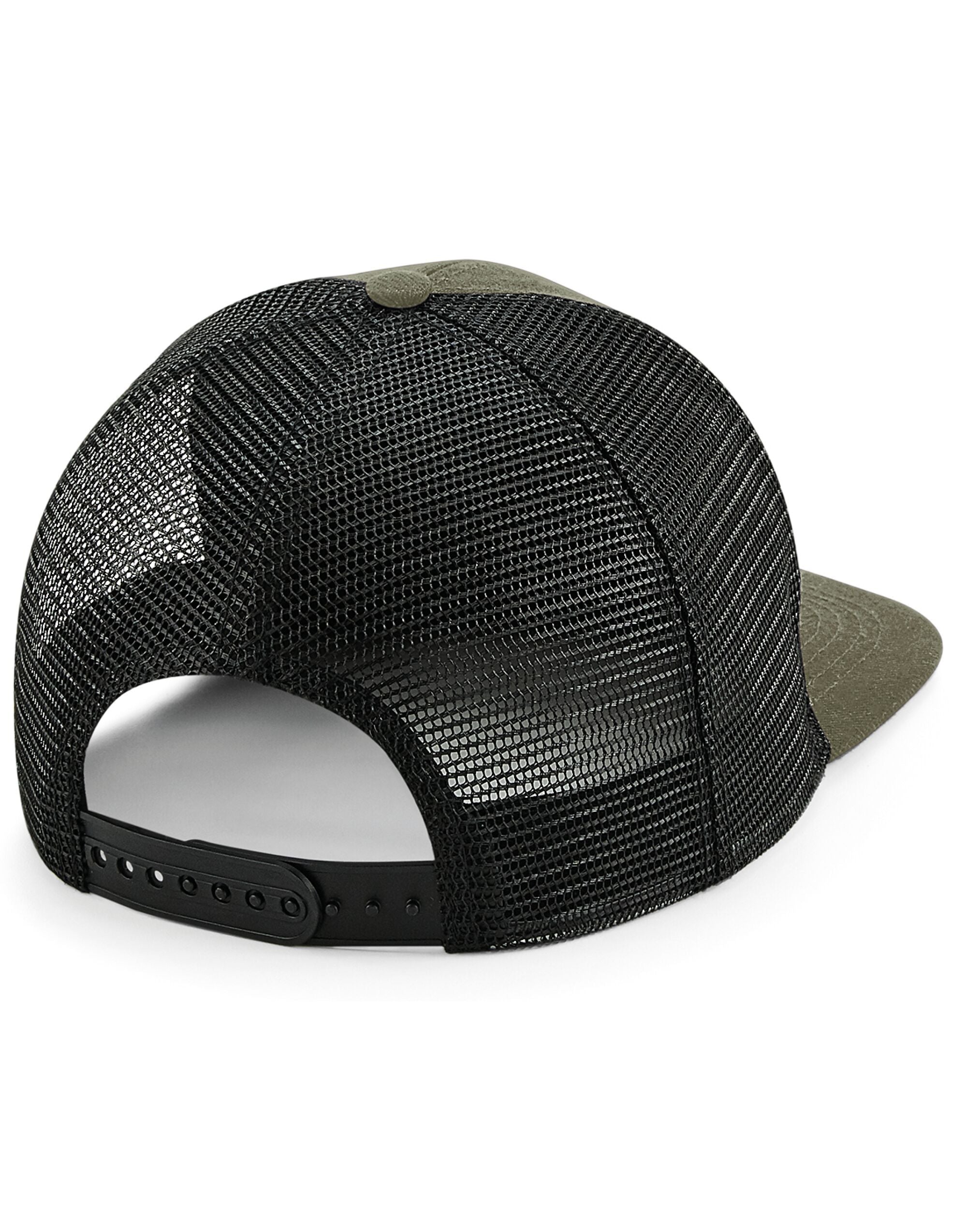 Beechfield Original Flat Peak Trucker B664 - Olive Black O S - Customisable Caps