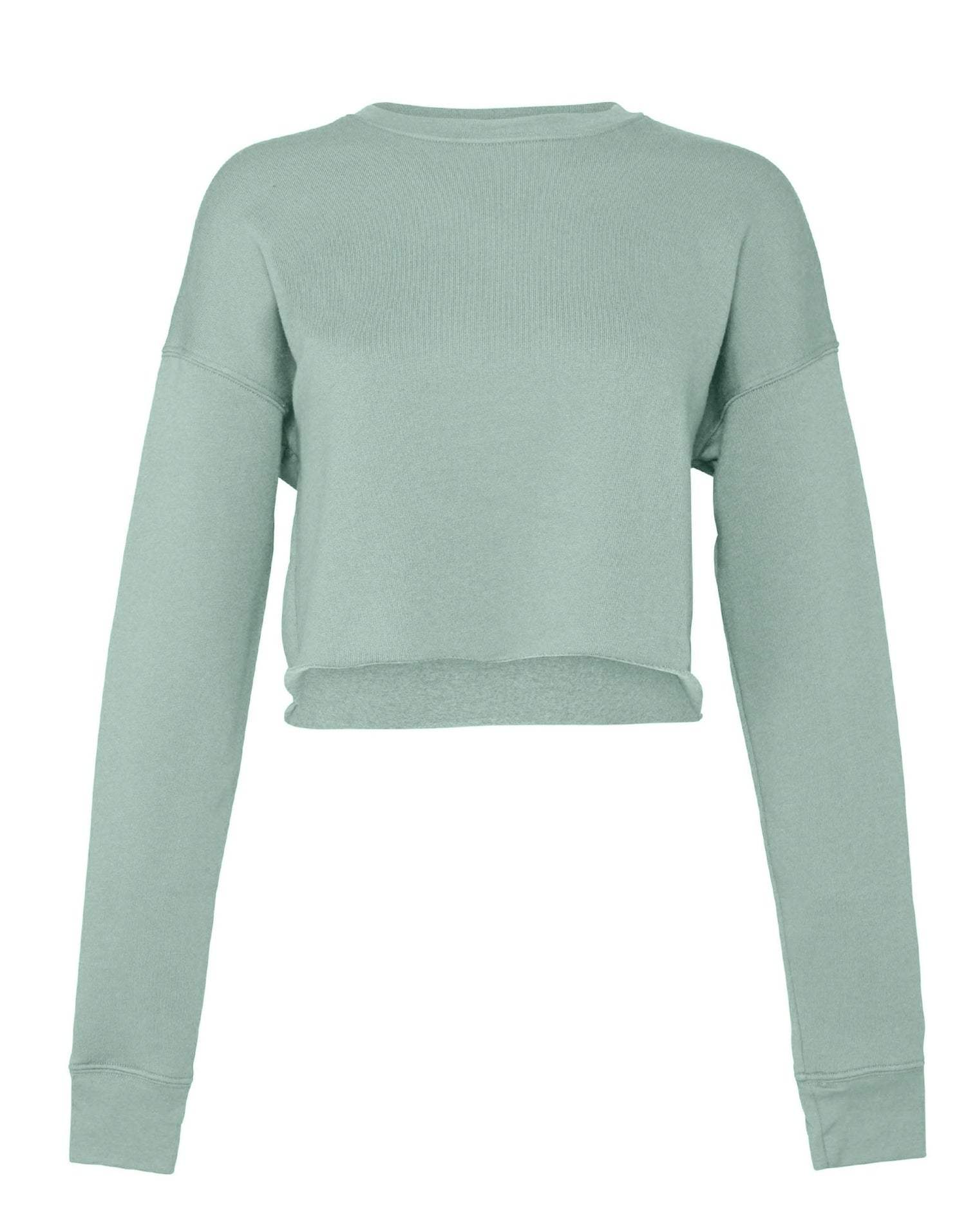 Bella Womens Cropped Fleece Sweat BE7503 - Dusty Blue - Customisable Sweatshirts