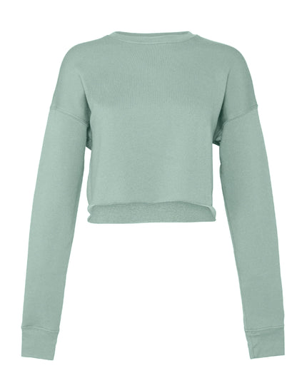 Bella Womens Cropped Fleece Sweat BE7503 - Dusty Blue - Customisable Sweatshirts