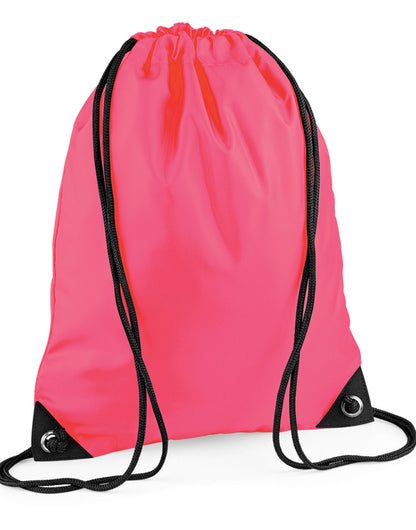 Bagbase Premium Gymsac BG10 - Fluorescent Pink O S - Customisable Bags