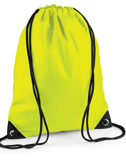 Bagbase Premium Gymsac BG10 - Fluoresent Yellow O S - Customisable Bags