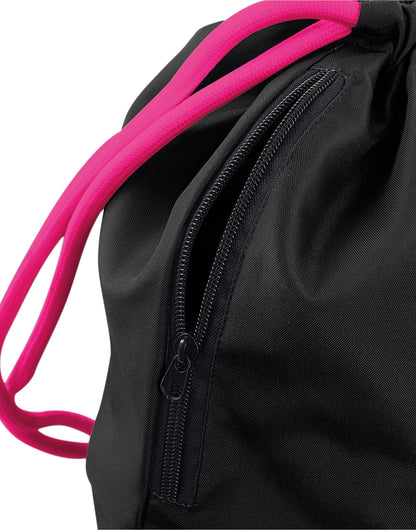 Bagbase Icon Gymsac BG110 - Black Fuchia O S - Customisable Bags