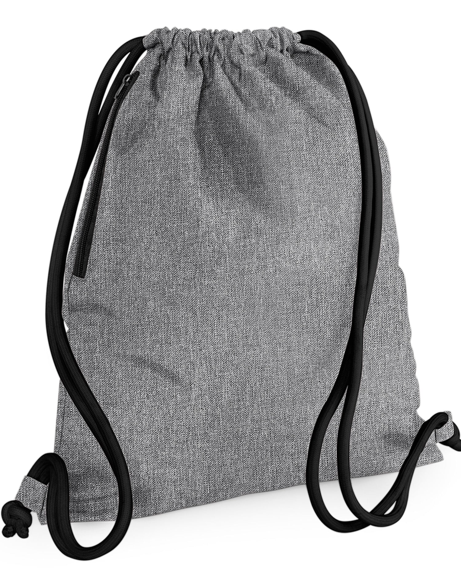 Bagbase Icon Gymsac BG110 - Grey Marl Black O S - Customisable Bags