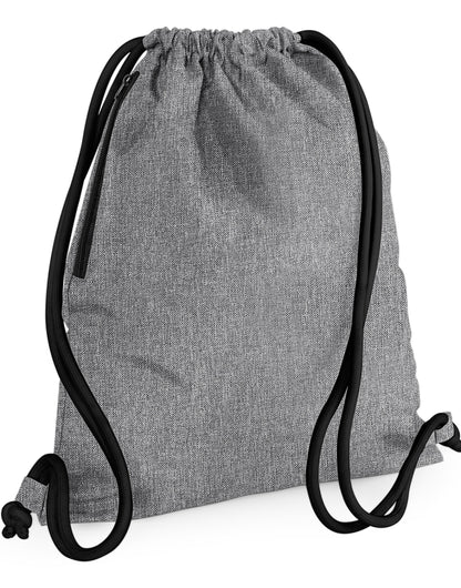 Bagbase Icon Gymsac BG110 - Grey Marl Black O S - Customisable Bags