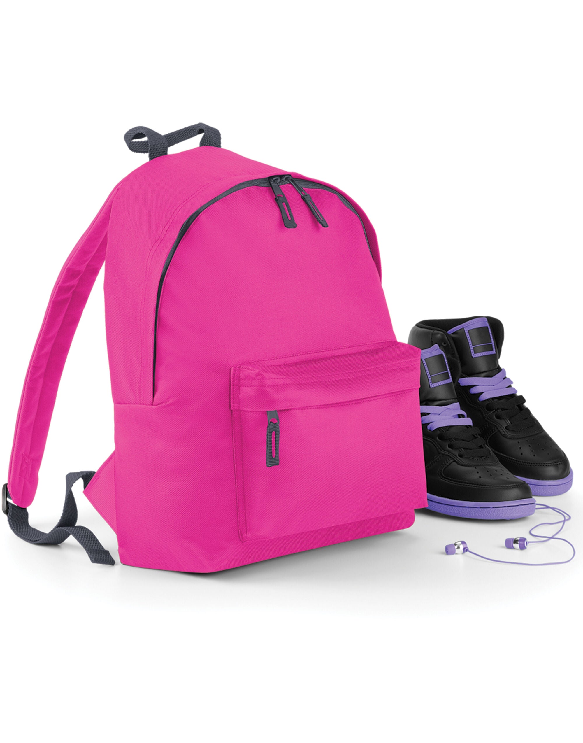 Bagbase Junior Fashion Backpack BG125J - Fuchsia Graphite O S - Customisable Bags