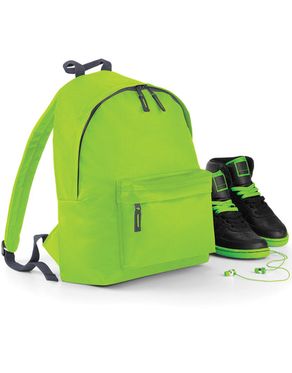 Bagbase Junior Fashion Backpack BG125J - Lime graphite O S - Customisable Bags