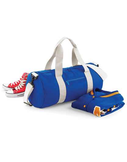 Bagbase Original Barrel Bag BG140 - Bright Royal off White O S - Customisable Bags
