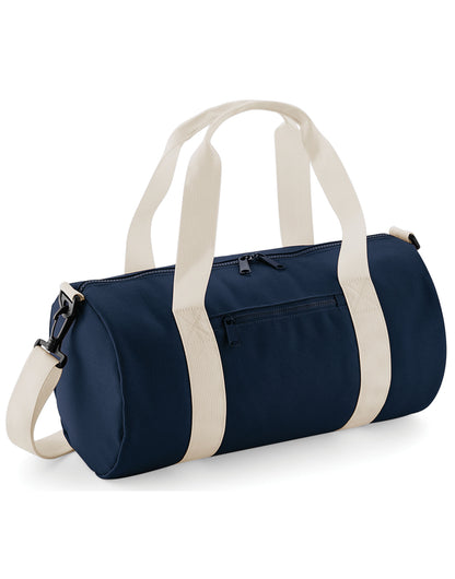 Bagbase Mini Barrel Bag BG140S - French Navy Off White O S - Customisable Bags