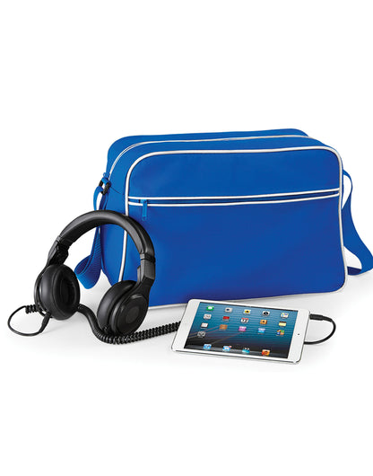 Bagbase Retro Shoulder Bag BG14 - Bright Royal White O S - Customisable Bags