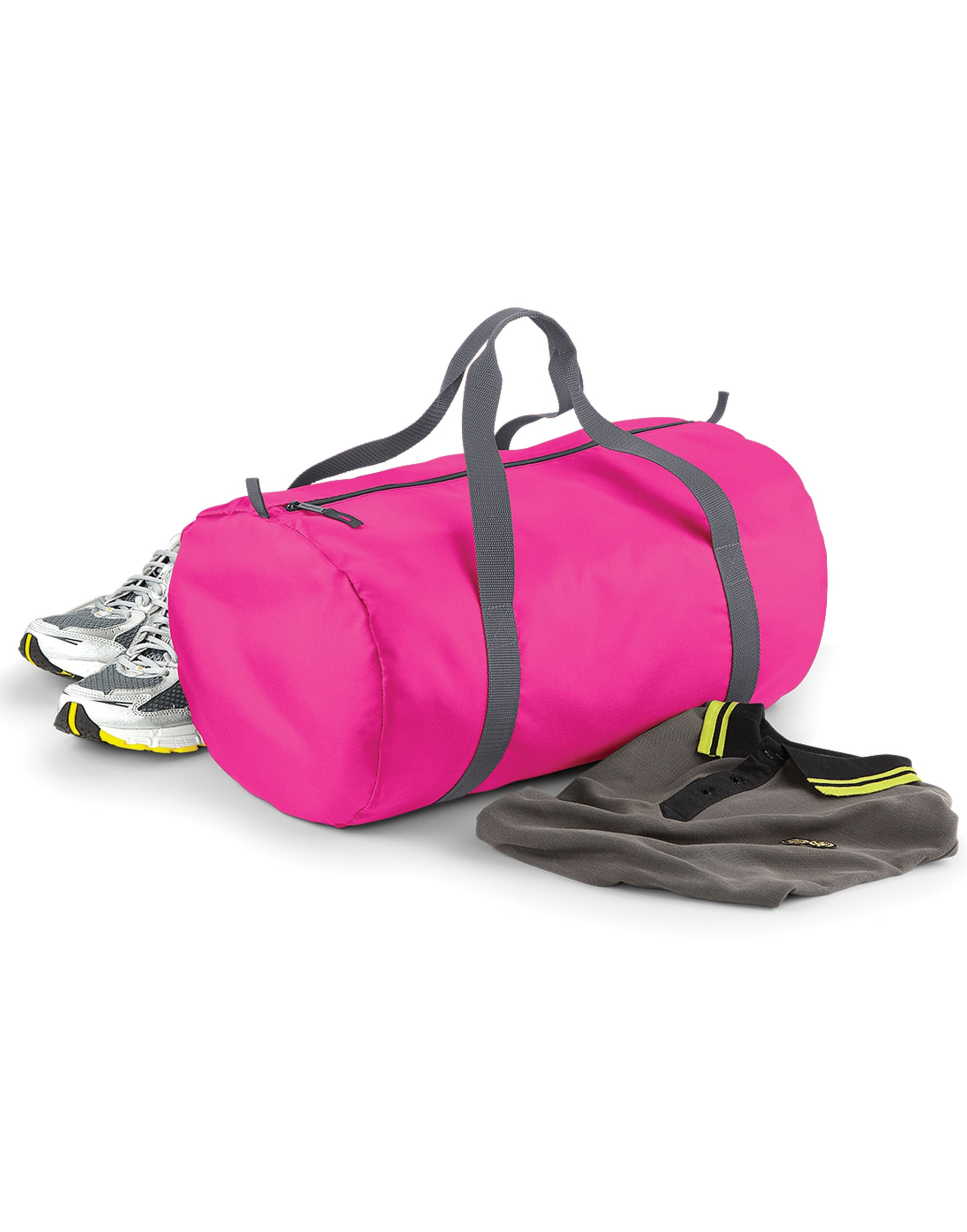 Bagbase Packaway Barrel Bag BG150 - Fuchsia O S - Customisable Bags