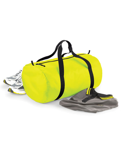 Bagbase Packaway Barrel Bag BG150 - Fluorescent Yellow Black O S - Customisable Bags