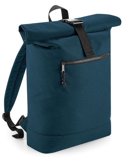 Bagbase Recycled Roll-Top Backpack BG286 - Petrol O S - Customisable Bags