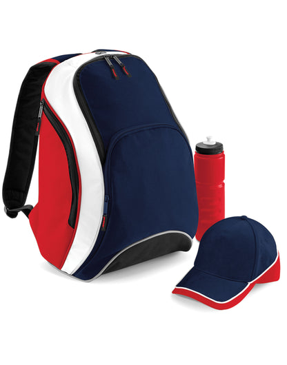 Bagbase Teamwear Backpack BG571 - F Navy Classic Red White O S - Customisable Bags