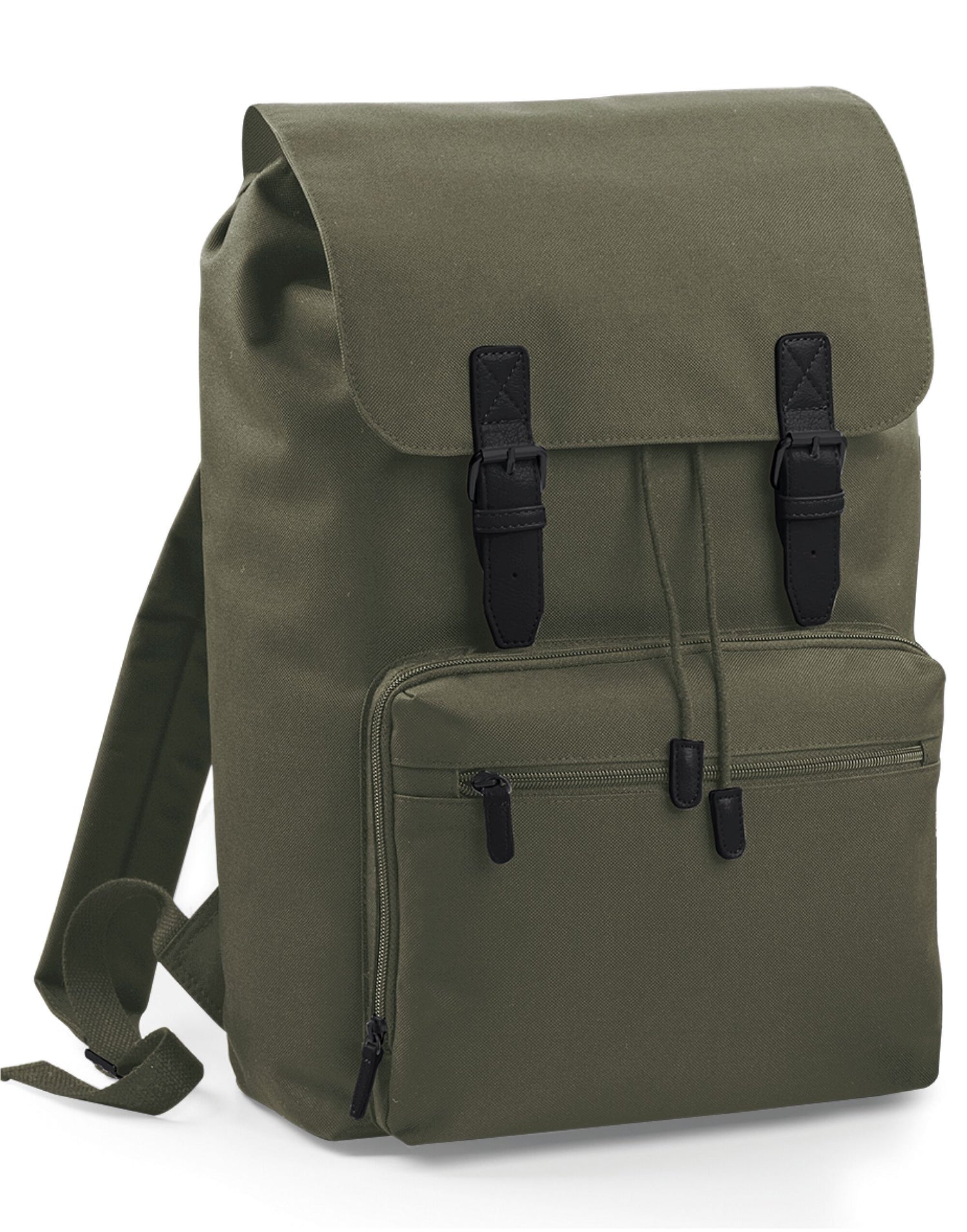 Bagbase Vintage Laptop Backpack bg613 - Olive Black O S - Customisable Bags