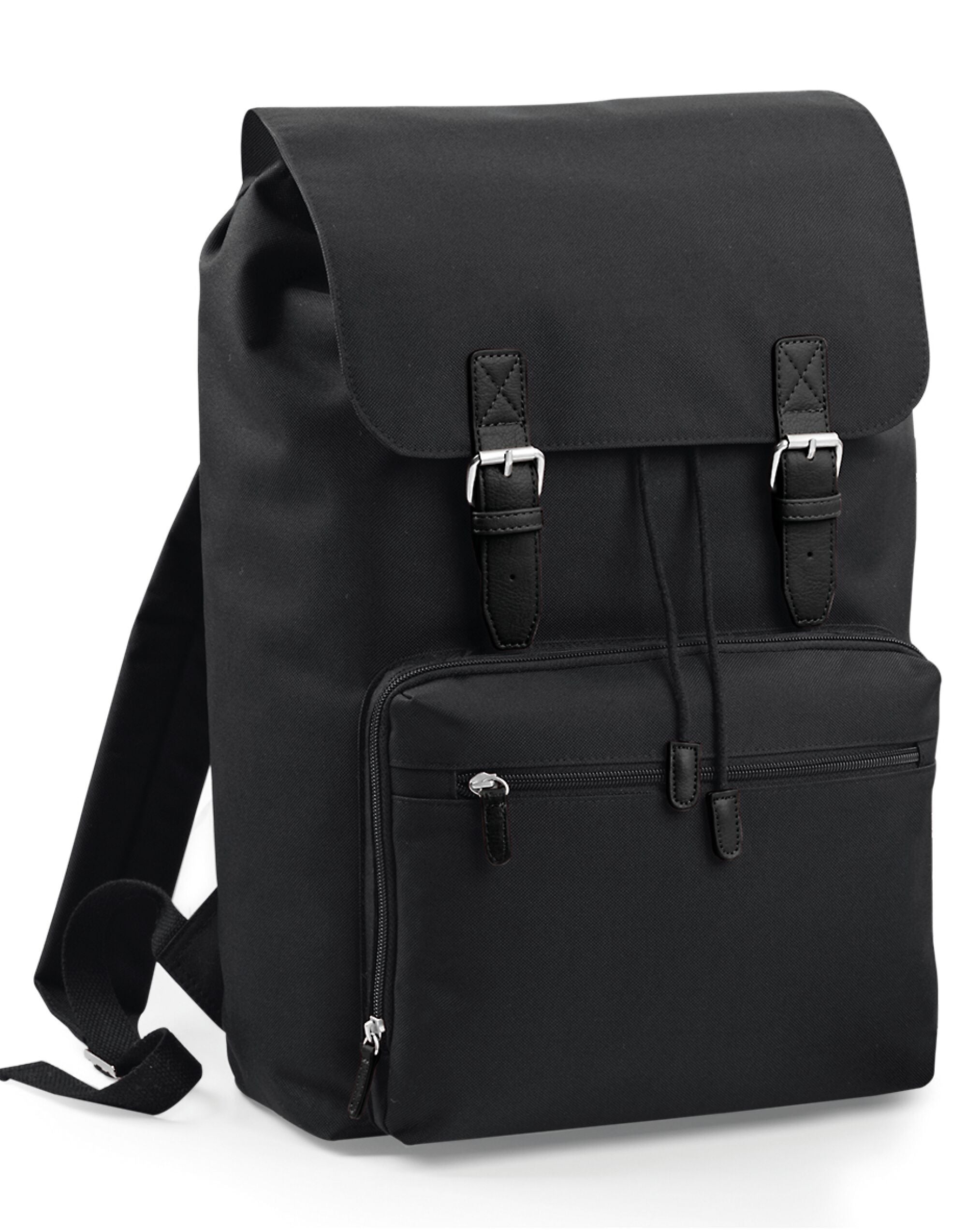 Bagbase Vintage Laptop Backpack bg613 - Black Black O S - Customisable Bags