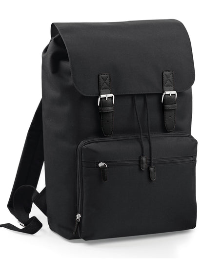Bagbase Vintage Laptop Backpack bg613 - Black Black O S - Customisable Bags