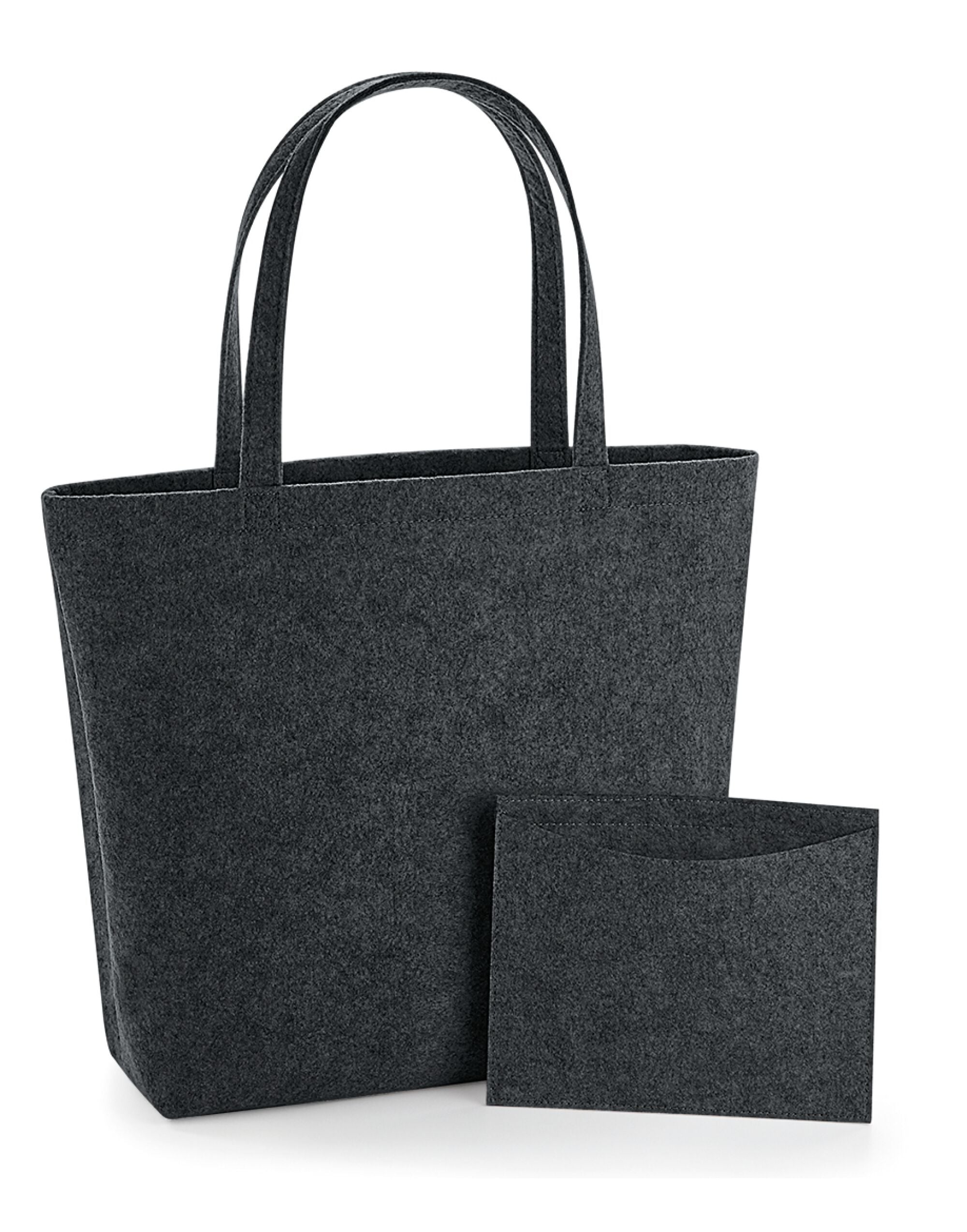 Bagbase Felt Shopper bg721 - Charcoal Melange O S - Customisable Bags