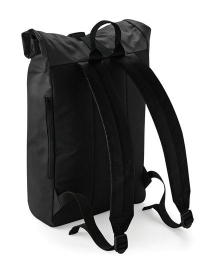 Bagbase Tarp Roll Top Backpack bg815 - Black O S - Customisable Bags