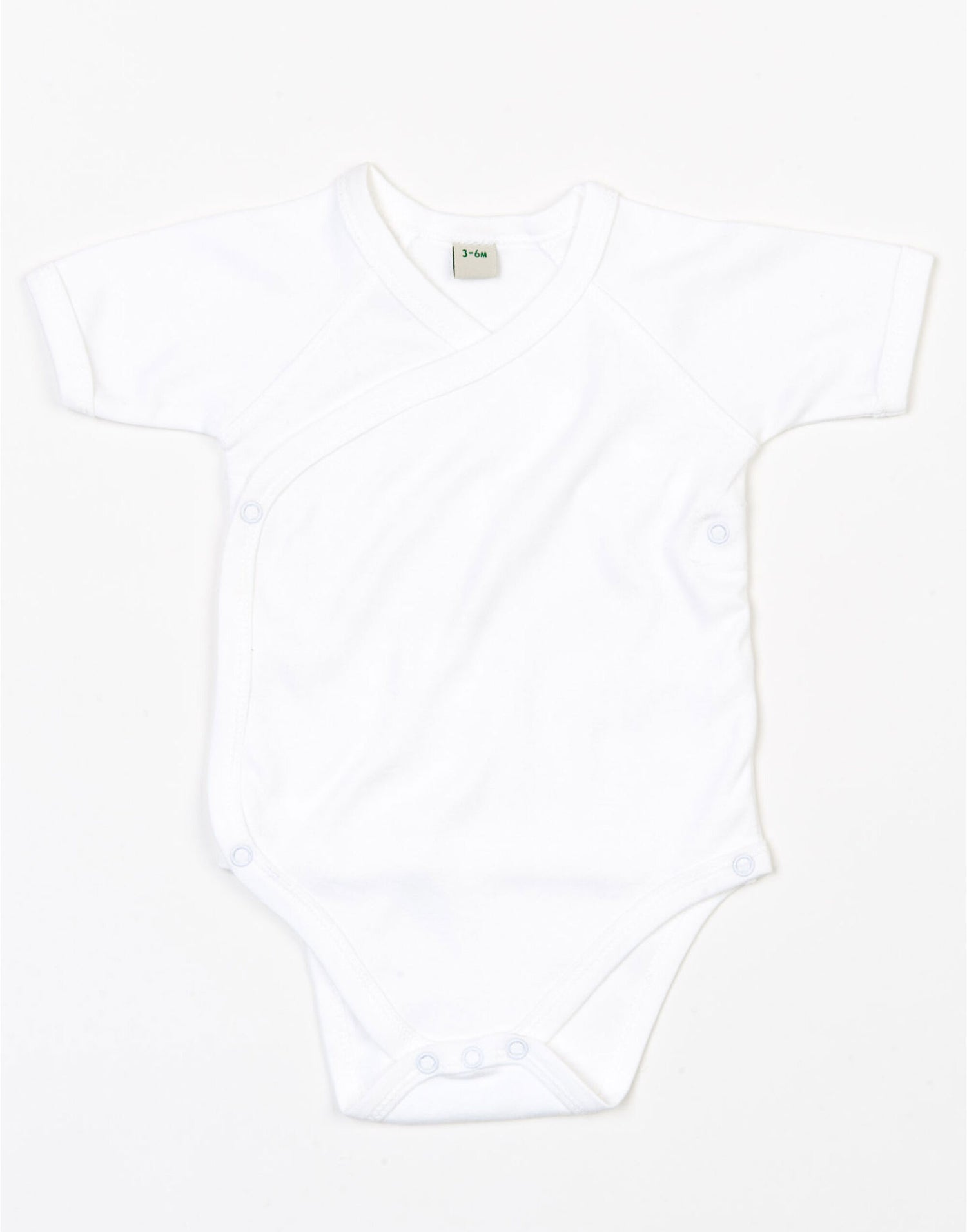 Babybugz Baby Organic Kimono Bodysuit bz05tlc - White - Customisable Babywear