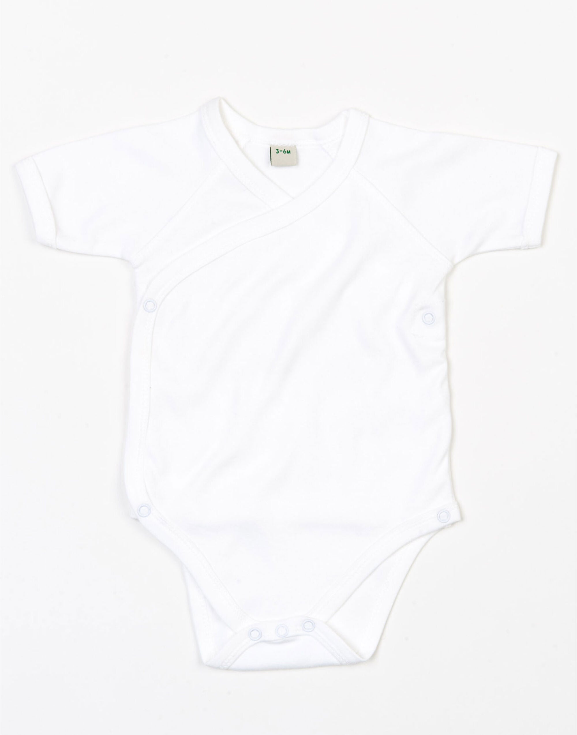 Babybugz Baby Organic Kimono Bodysuit bz05tlc - White - Customisable Babywear