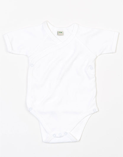 Babybugz Baby Organic Kimono Bodysuit bz05tlc - White - Customisable Babywear