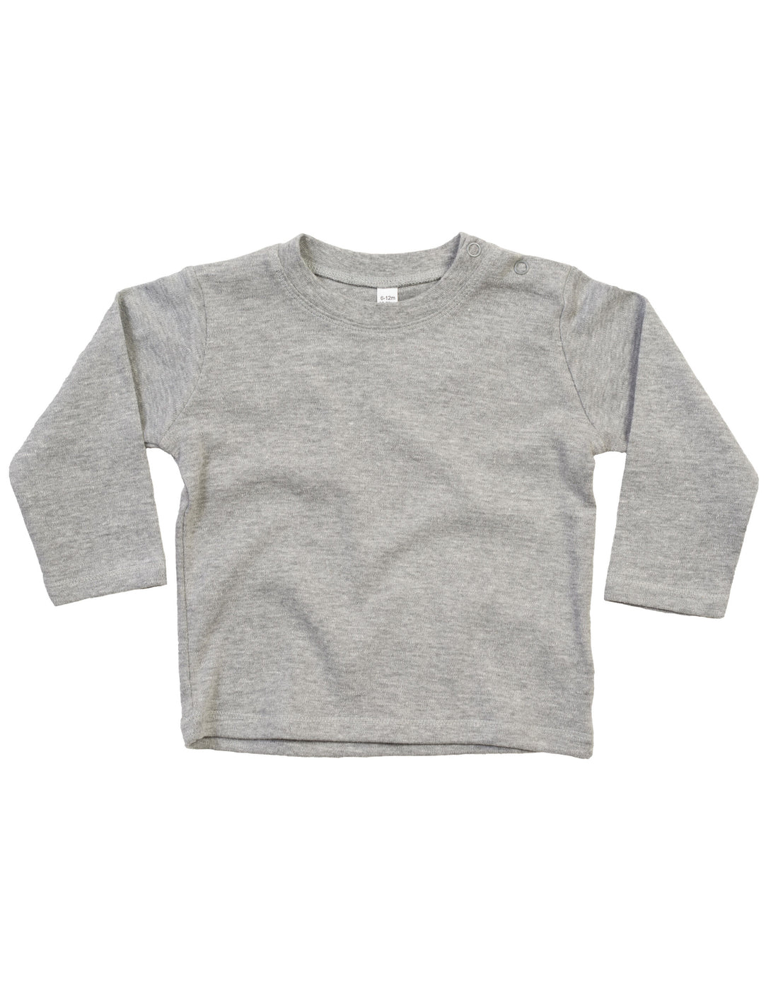 Babybugz Baby Long Sleeve T BZ11 - Heather Grey Melange - Customisable