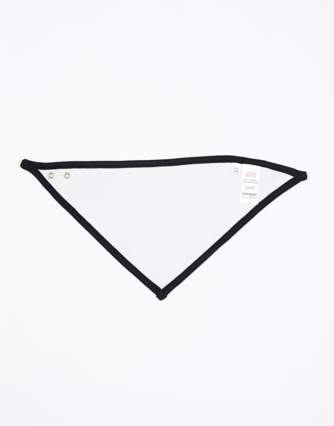 Babybugz Bandana Bib bz23 - White Black O S - Customisable Babywear