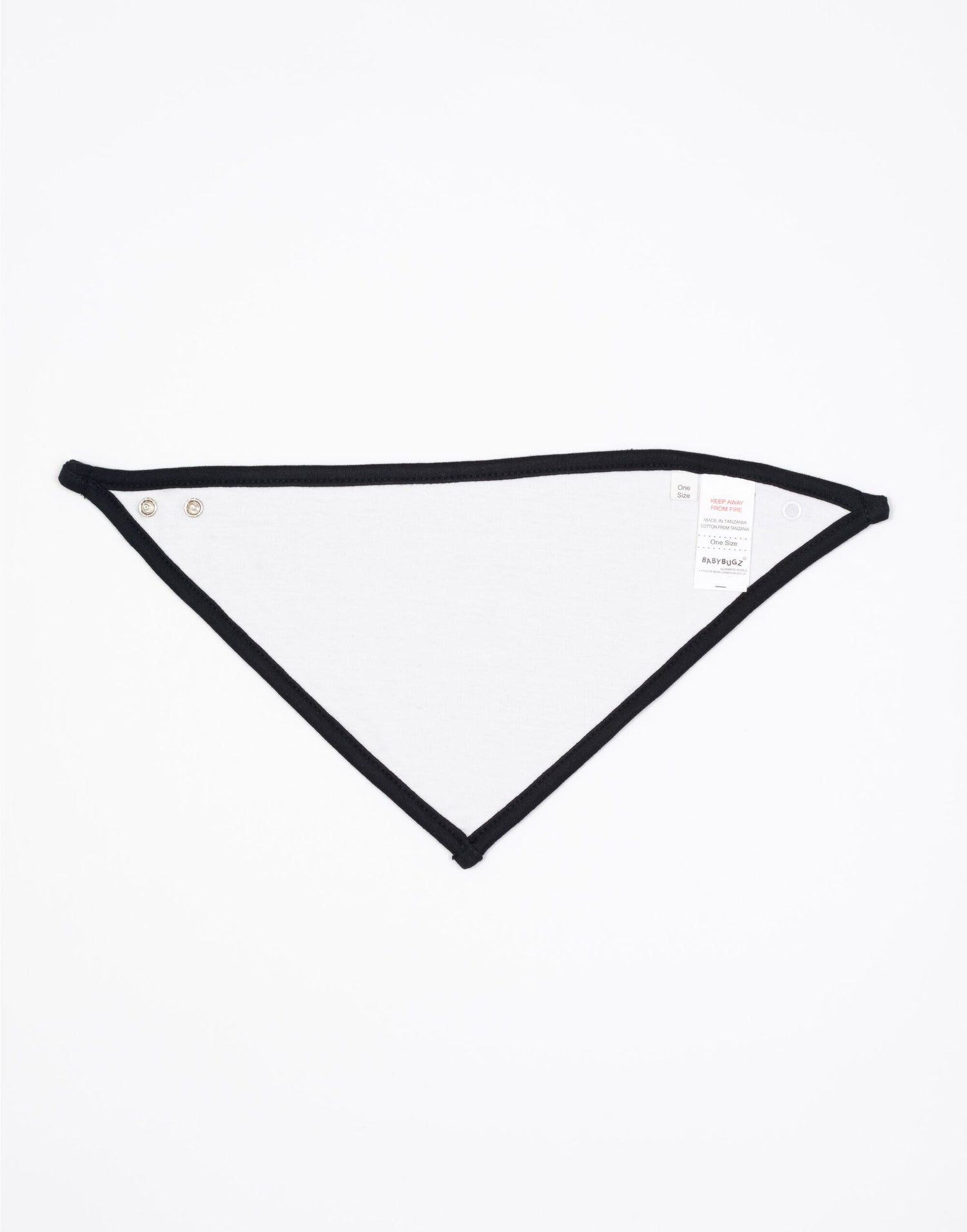 Babybugz Bandana Bib bz23 - White Black O S - Customisable Babywear