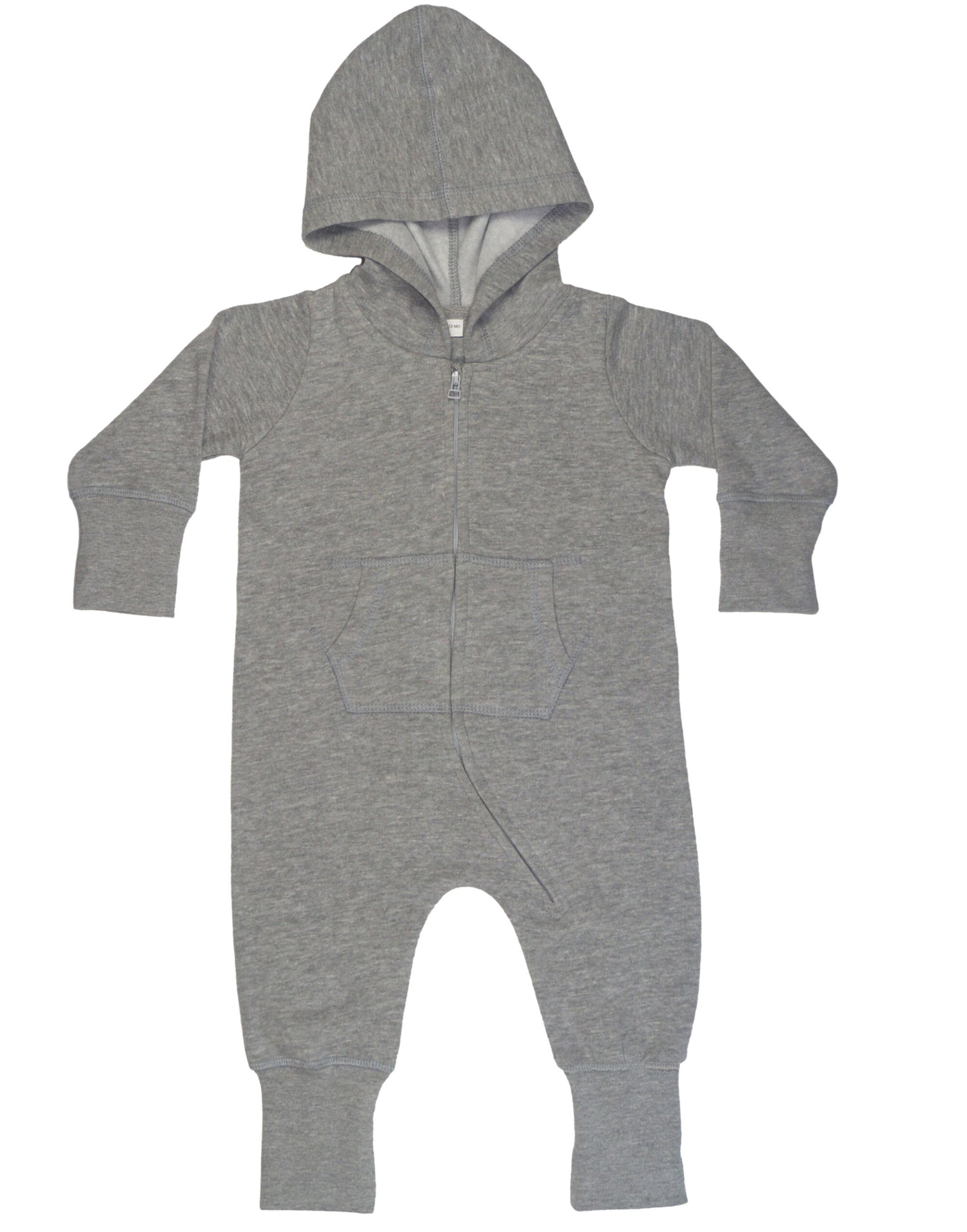 Babybugz Baby All In One bz25 - Washed Grey Melange - Customisable Babywear