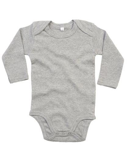Babybugz Baby Organic L/S Bodysuit BZ30 - Heather Grey Melange - Customisable